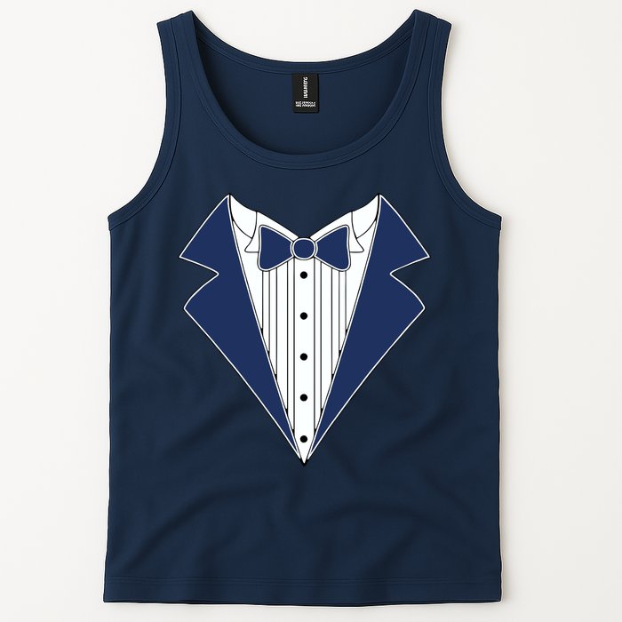 Navy Tux Tuxedo Tank Top
