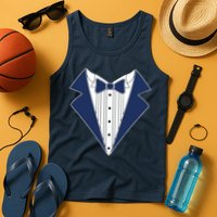 Navy Tux Tuxedo Tank Top