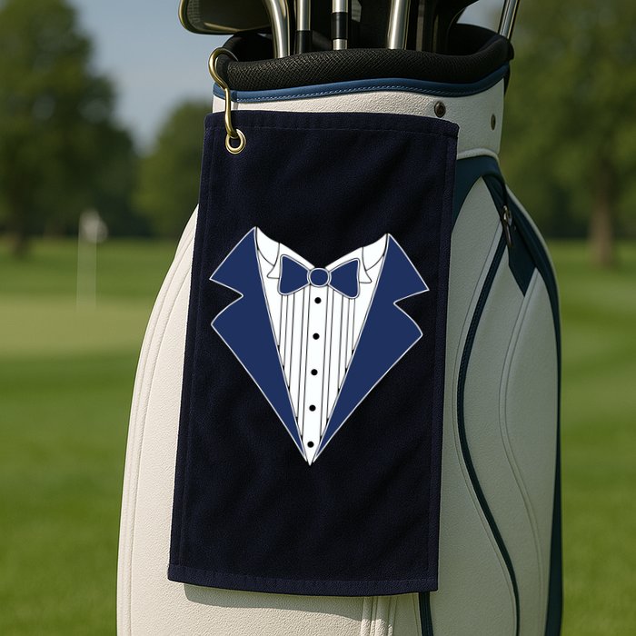 Navy Tux Tuxedo Golf Towel