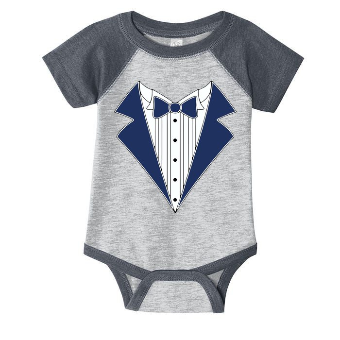 Navy Tux Tuxedo Infant Baby Jersey Bodysuit