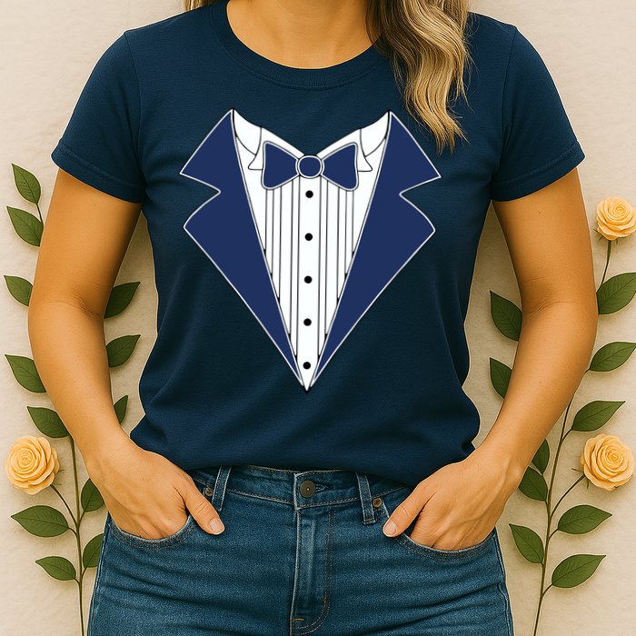 Navy Tux Tuxedo Womens T-Shirt
