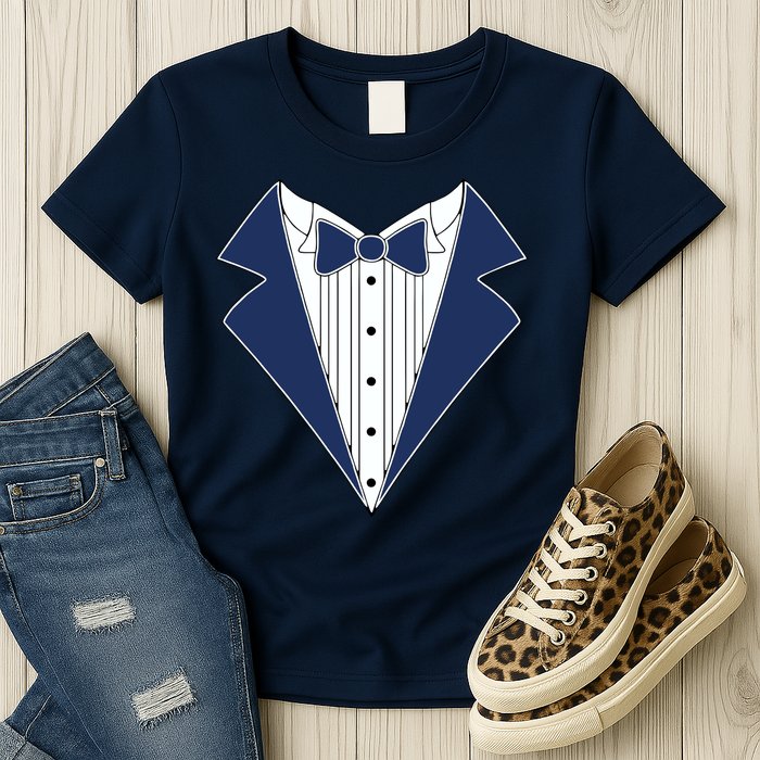Navy Tux Tuxedo Womens T-Shirt
