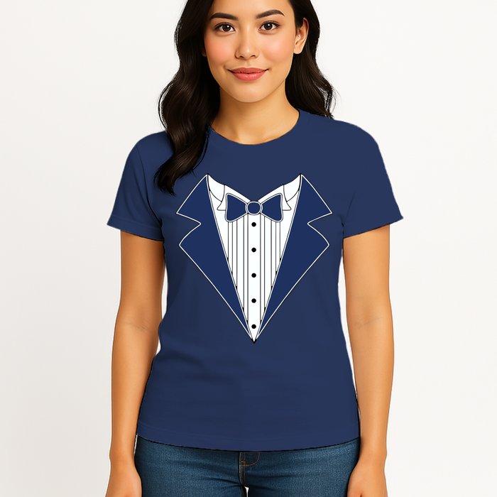 Navy Tux Tuxedo Womens T-Shirt