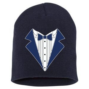 Navy Tux Tuxedo Short Acrylic Beanie