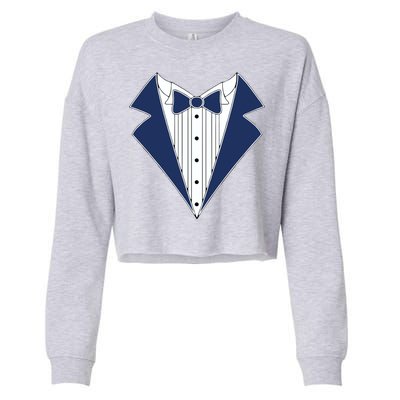 Navy Tux Tuxedo Cropped Pullover Crew