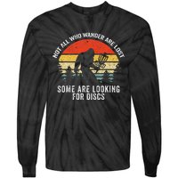 Not All Who Wander Are Lost Disc Golf Bigfoot Christmas Tie-Dye Long Sleeve Shirt