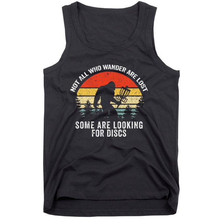 Not All Who Wander Are Lost Disc Golf Bigfoot Christmas Tank Top