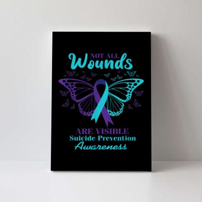 Not All Wounds Are Visible Suicide Awareness Mental Health Canvas