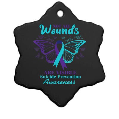 Not All Wounds Are Visible Suicide Awareness Mental Health Ceramic Star Ornament