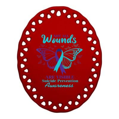 Not All Wounds Are Visible Suicide Awareness Mental Health Ceramic Oval Ornament