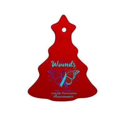 Not All Wounds Are Visible Suicide Awareness Mental Health Ceramic Tree Ornament