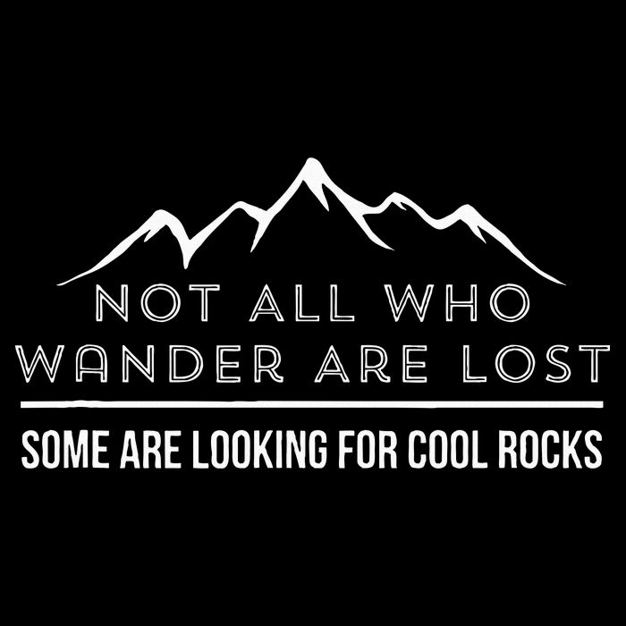 Not All Who Wander Are Lost Some Are Looking For Cool Rocks 7-Panel Snapback Hat