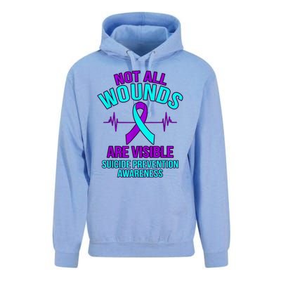 Not All Wounds Are Visible Happy Suicide Awareness Graphic Unisex Surf Hoodie