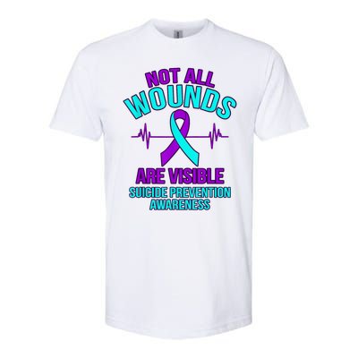 Not All Wounds Are Visible Happy Suicide Awareness Graphic Softstyle® CVC T-Shirt