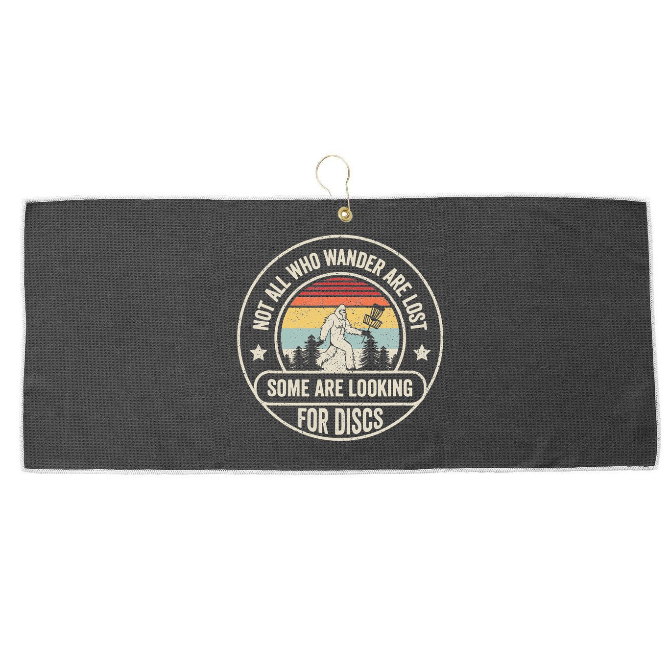 Not All Who Wander Are Lost Disc Golf Father's Day Large Microfiber Waffle Golf Towel