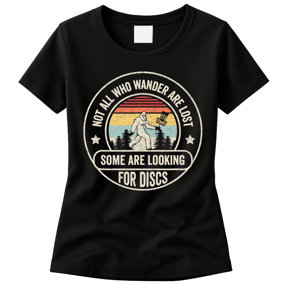 Not All Who Wander Are Lost Disc Golf Father's Day Womens T-Shirt
