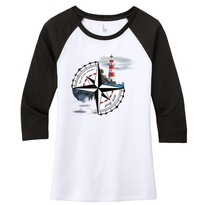 Not All Who Wander Are Lost Women's Tri-Blend 3/4-Sleeve Raglan Shirt