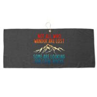 Not All Who Wander Are Lost Some Are Looking For Cool Rocks Large Microfiber Waffle Golf Towel