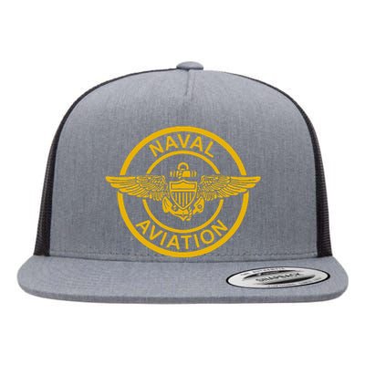 Naval Aviation Wings Patch Flat Bill Trucker Hat