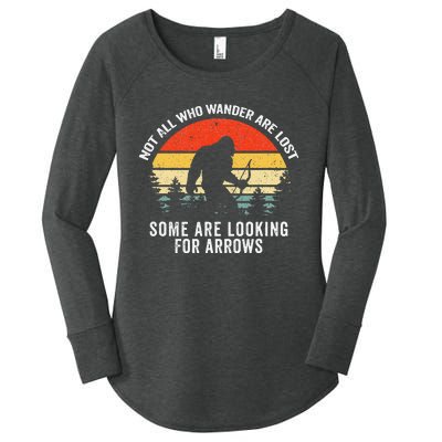 Not All Who Wander Are Lost Arrows Bigfoot Fars Day Women's Perfect Tri Tunic Long Sleeve Shirt