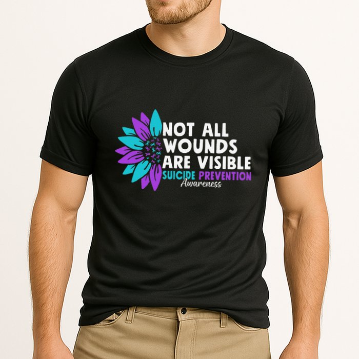 Not All Wounds Are Visible Suicide Awareness Mental Health Cooling Performance Crew T-Shirt