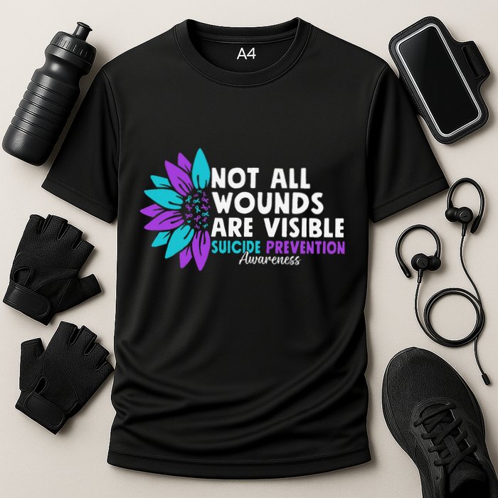 Not All Wounds Are Visible Suicide Awareness Mental Health Cooling Performance Crew T-Shirt