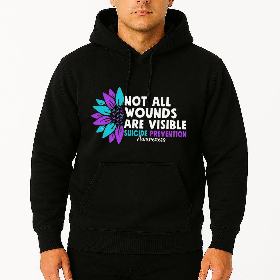 Not All Wounds Are Visible Suicide Awareness Mental Health Hoodie
