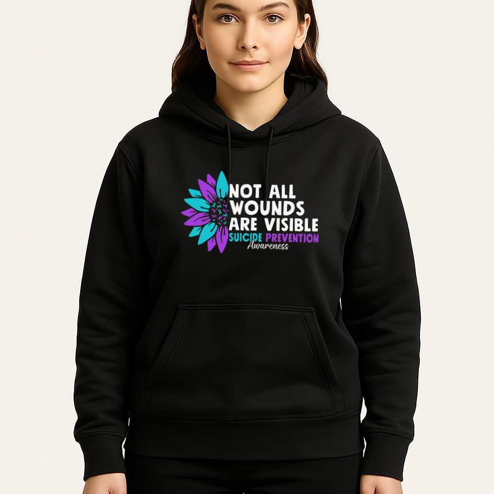 Not All Wounds Are Visible Suicide Awareness Mental Health Hoodie
