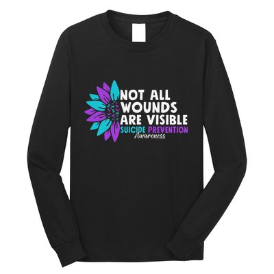 Not All Wounds Are Visible Suicide Awareness Mental Health Long Sleeve Shirt