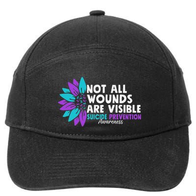 Not All Wounds Are Visible Suicide Awareness Mental Health 7-Panel Snapback Hat