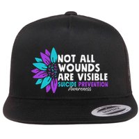 Not All Wounds Are Visible Suicide Awareness Mental Health Flat Bill Trucker Hat