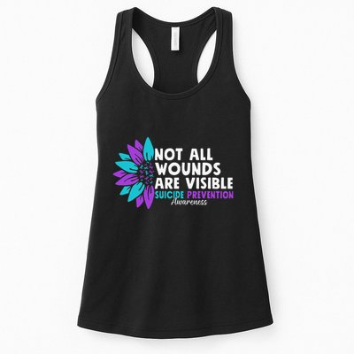Not All Wounds Are Visible Suicide Awareness Mental Health Womens Tank Top