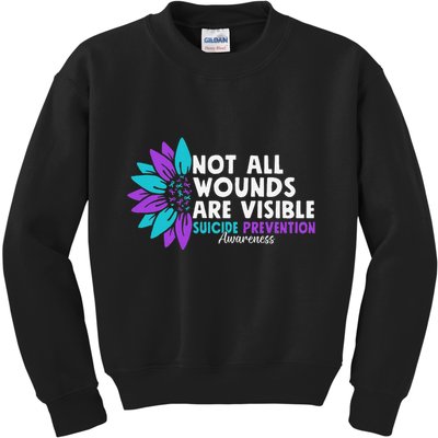 Not All Wounds Are Visible Suicide Awareness Mental Health Kids Sweatshirt