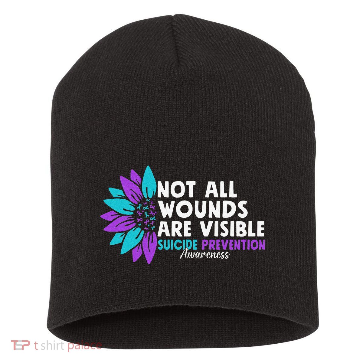 Not All Wounds Are Visible Suicide Awareness Mental Health Short Acrylic Beanie