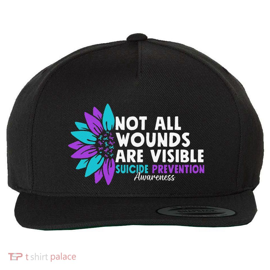 Not All Wounds Are Visible Suicide Awareness Mental Health Wool Snapback Cap