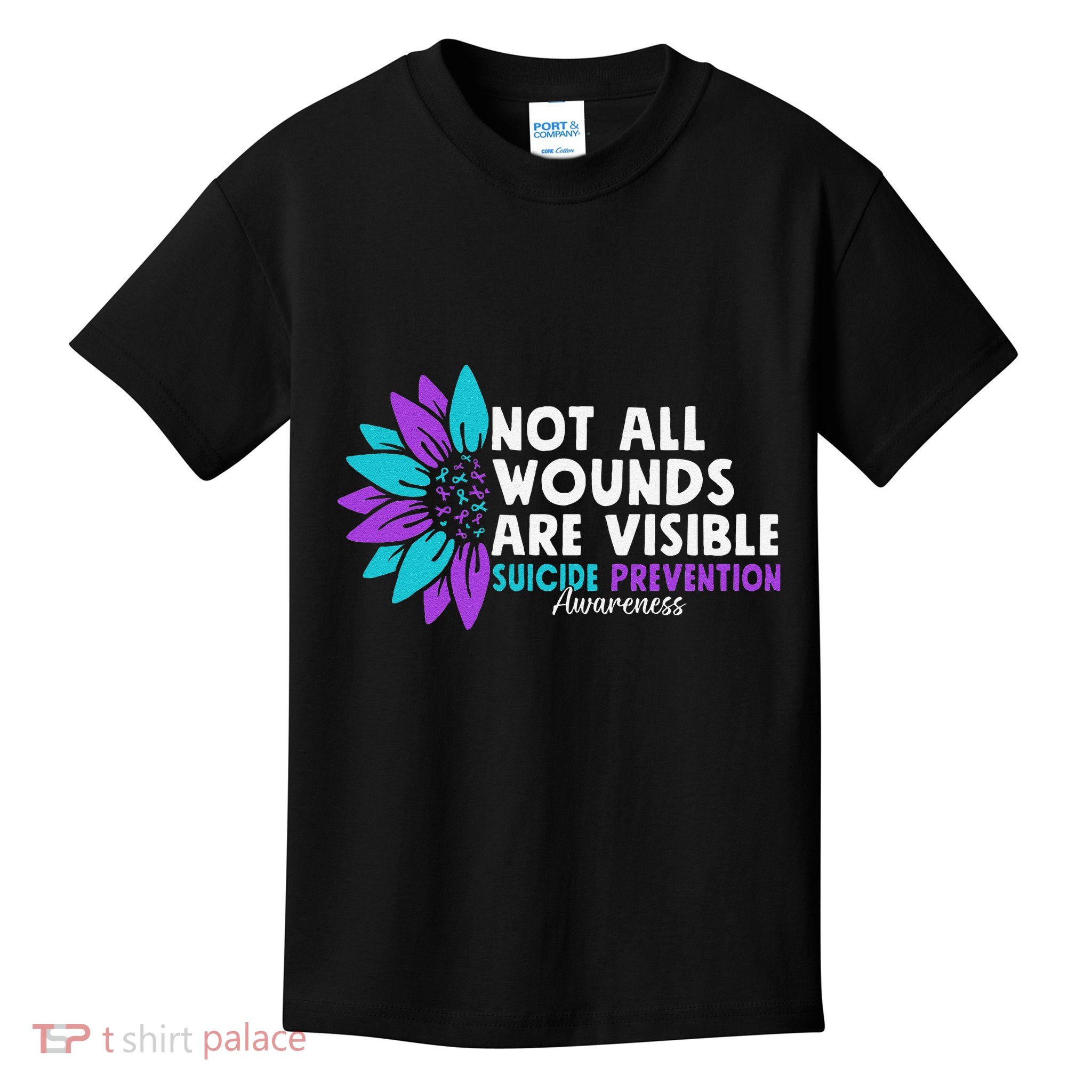 Not All Wounds Are Visible Suicide Awareness Mental Health Kids T-Shirt