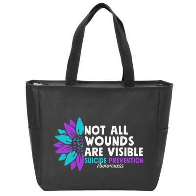 Not All Wounds Are Visible Suicide Awareness Mental Health Zip Tote Bag