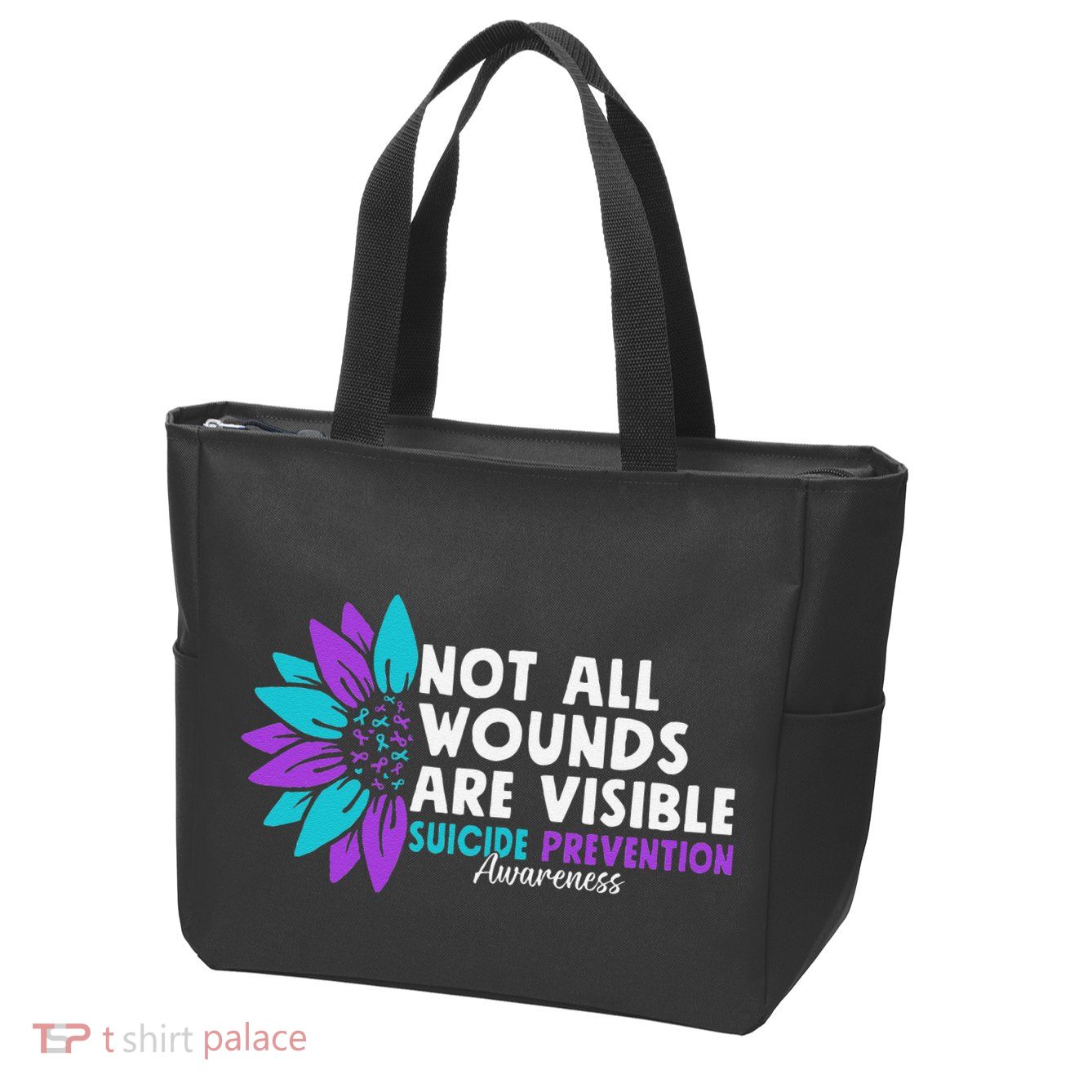 Not All Wounds Are Visible Suicide Awareness Mental Health Zip Tote Bag