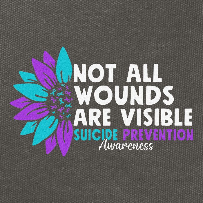 Not All Wounds Are Visible Suicide Awareness Mental Health Cotton Canvas Backpack