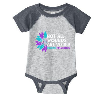 Not All Wounds Are Visible Suicide Awareness Mental Health Infant Baby Jersey Bodysuit