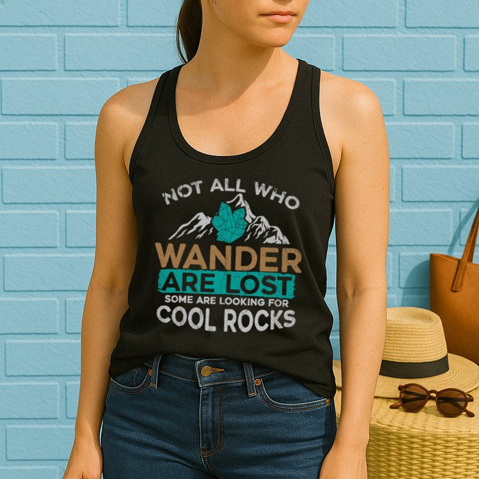 Not All Who Wander Are Lost Some Are Looking For Cool Rocks Womens Tank Top