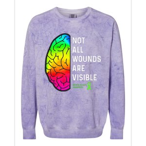 Not All Wounds Are Visible Mental Health Awareness Colorblast Crewneck Sweatshirt