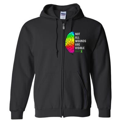 Not All Wounds Are Visible Mental Health Awareness Full Zip Hoodie