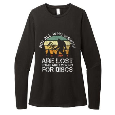 Not All Who Wander Are Lost  Funny Bigfoot Disc Golf Womens CVC Long Sleeve Shirt