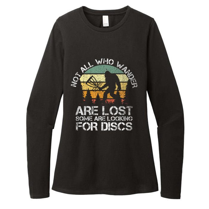 Not All Who Wander Are Lost  Funny Bigfoot Disc Golf Womens CVC Long Sleeve Shirt