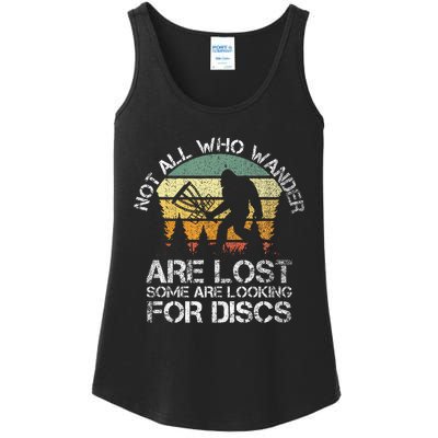 Not All Who Wander Are Lost  Funny Bigfoot Disc Golf Ladies Essential Tank