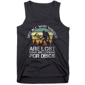 Not All Who Wander Are Lost  Funny Bigfoot Disc Golf Tank Top