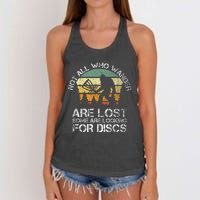 Not All Who Wander Are Lost  Funny Bigfoot Disc Golf Women's Knotted Racerback Tank