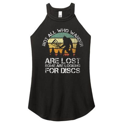 Not All Who Wander Are Lost  Funny Bigfoot Disc Golf Women's Perfect Tri Rocker Tank