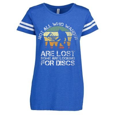 Not All Who Wander Are Lost  Funny Bigfoot Disc Golf Enza Ladies Jersey Football T-Shirt